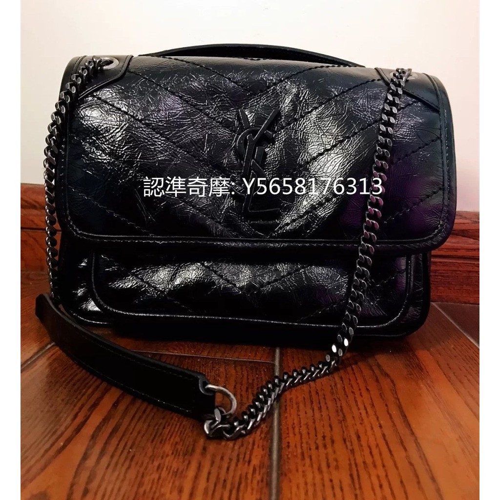 二手便宜出 YSL SAINT LAURENT 聖羅蘭 NIKI 中款 28CM 郵差包 流浪包 498894