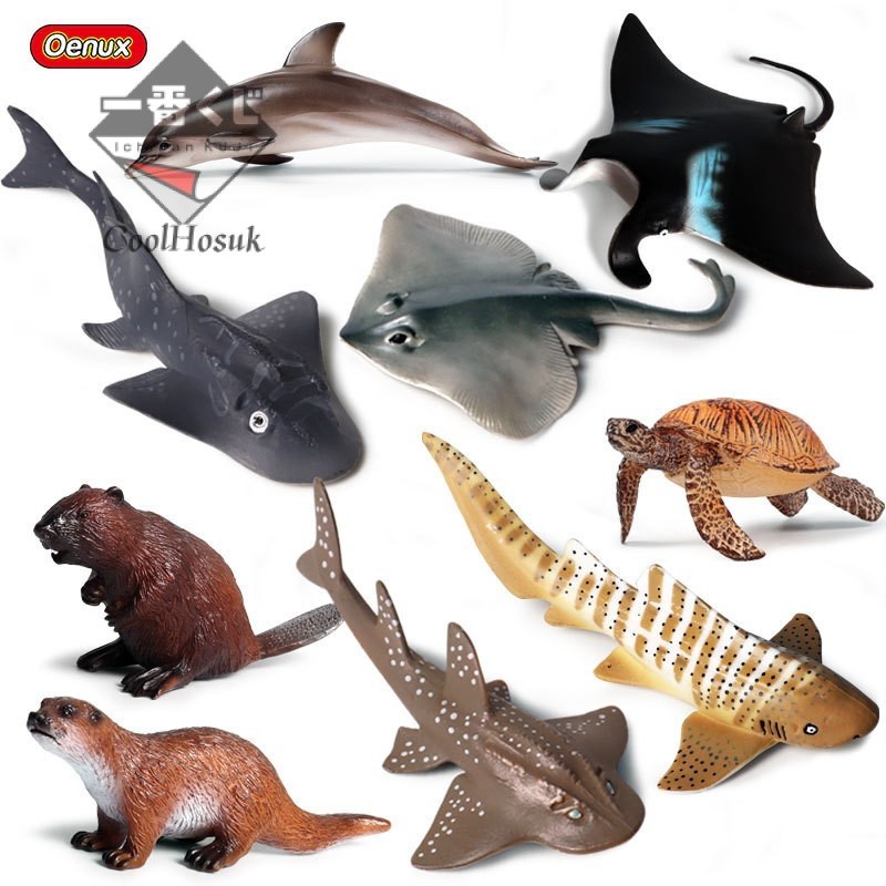 💎臺灣模玩💎仿真鯊魚海洋動物模型大白鯊巨齒鯊虎鯊藍鯨章魚八爪魚龍蝦玩具