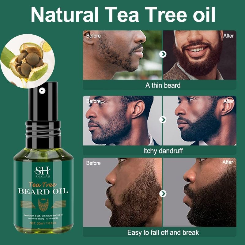 👍New Men Beard Growth Essential Oil Tea Tree Natural Hair👍