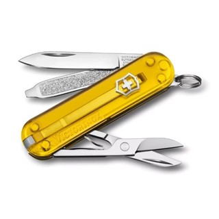 【Victorinox 瑞士維氏】瑞士刀 CLASSIC SD 小型袋裝刀 7用刀 58mm-透黃(0.6223.T81G) 墊腳石購物網