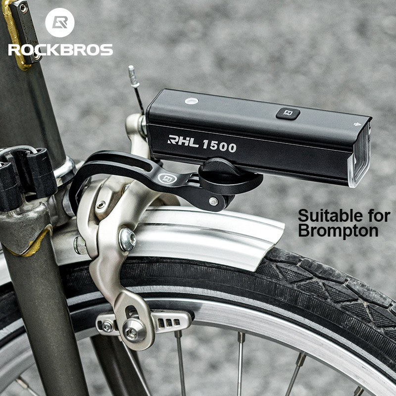 洛克兄弟專營店ROCKBROS 自行車前叉燈架 適用於 Brompton GoPro 相機頭燈架 折疊自行車鋁合金前叉