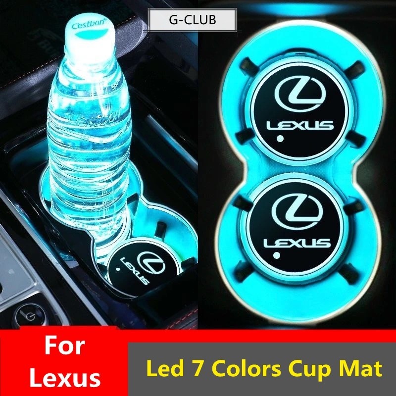 艾❤尚百貨精品 Lexus 汽車氛圍燈 凌志發光水槽墊 七彩LED水杯墊 ES200 RX350 IS LS