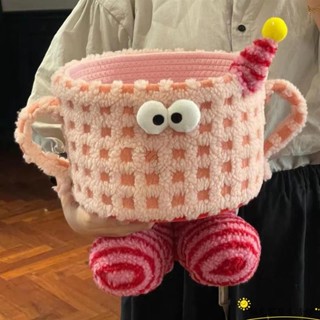 【臺灣免運】毛絨收納筐高顏值小怪獸玩具零食整理置物可愛收納筐ZW01