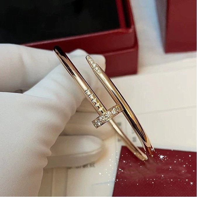 Cartier 卡地亞 釘子手鐲 手環 玫瑰金 粗版鑽石手鐲 B6048517