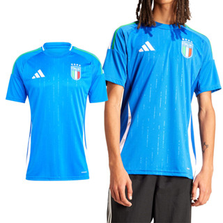Adidas FIGC A JSY 男款 藍色 V 領 義大利隊主題 客場足球上衣 吸濕排汗 短袖 IN0657