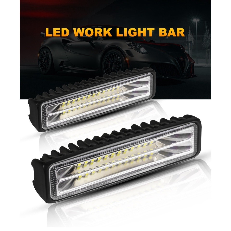【熱銷】2 件 24V LED 工作燈條 6 英寸聚光燈 LED 霧燈適用於 Moto Offroad Atv 4x4