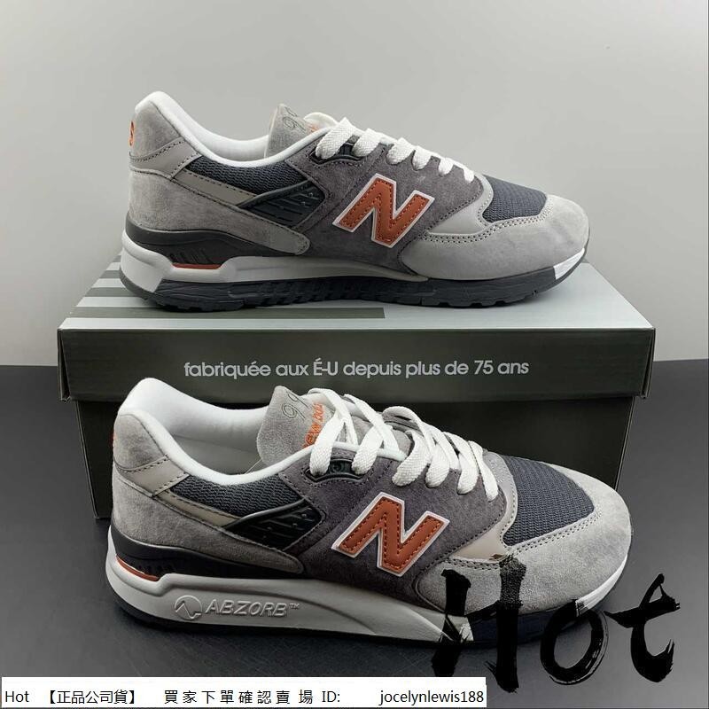 【Hot】 New Balance 998 灰橙 紐巴倫 麂皮 休閒 運動 慢跑鞋 M998GGO