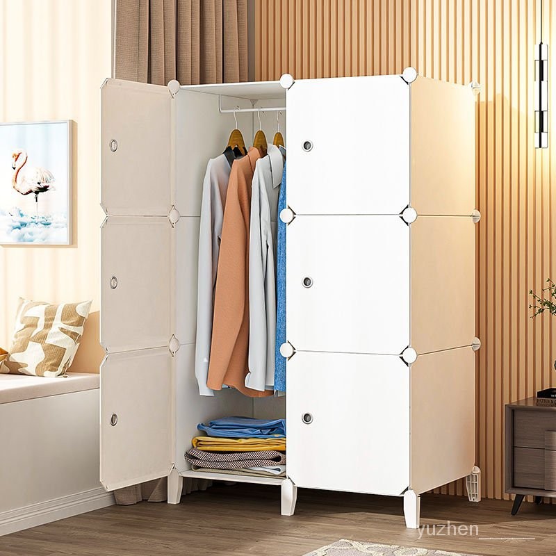 🎉超值 特惠丨🔥簡易衣櫃傢用臥室塑料組裝收納櫃子結實耐用出租房用兒童小型衣櫥 AB8C