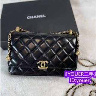 二手精品 CHANEL 香奈兒 21 新款 AP2289 雙金珠 金珠 WOC 單肩包 斜背包 鏈條包