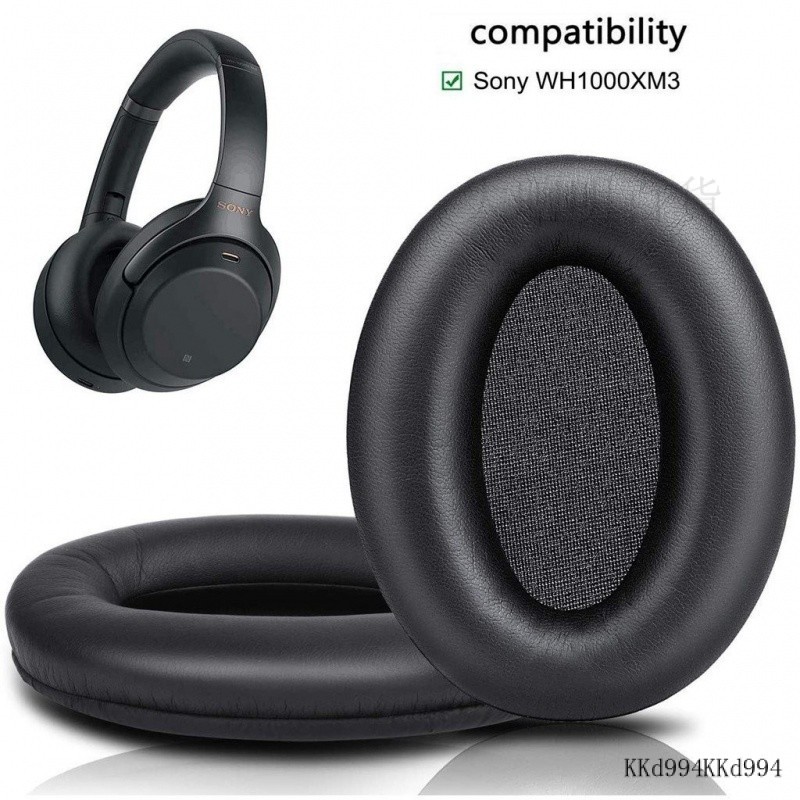 替換耳罩適用 SONY WH-1000XM3 耳機罩 1000XM3耳機配件 耳機套 皮套 帶卡扣附送墊棉  一對裝 6