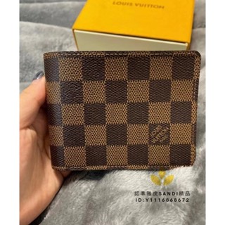 二手精品 LV SLENDER 路易威登 錢夾 短夾 短夾 棋盤格 男款 經典款 棕色 黑色 N61208 N63261