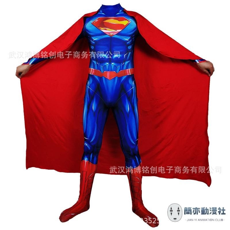 【新款】正1義聯盟肌肉超人加披風Cosplay萬聖節兒童服裝 Superman套裝cosplay 扮演服裝