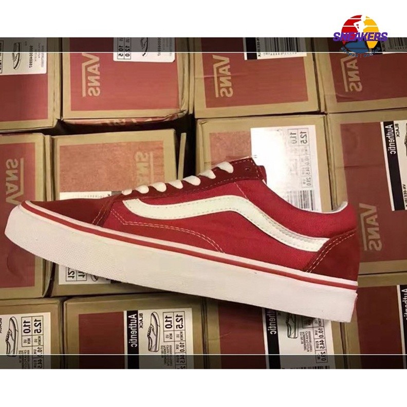 正版 Vans Old Skool 紅白情侶款 休閒滑板鞋Vn-0Vokdic 休閒鞋