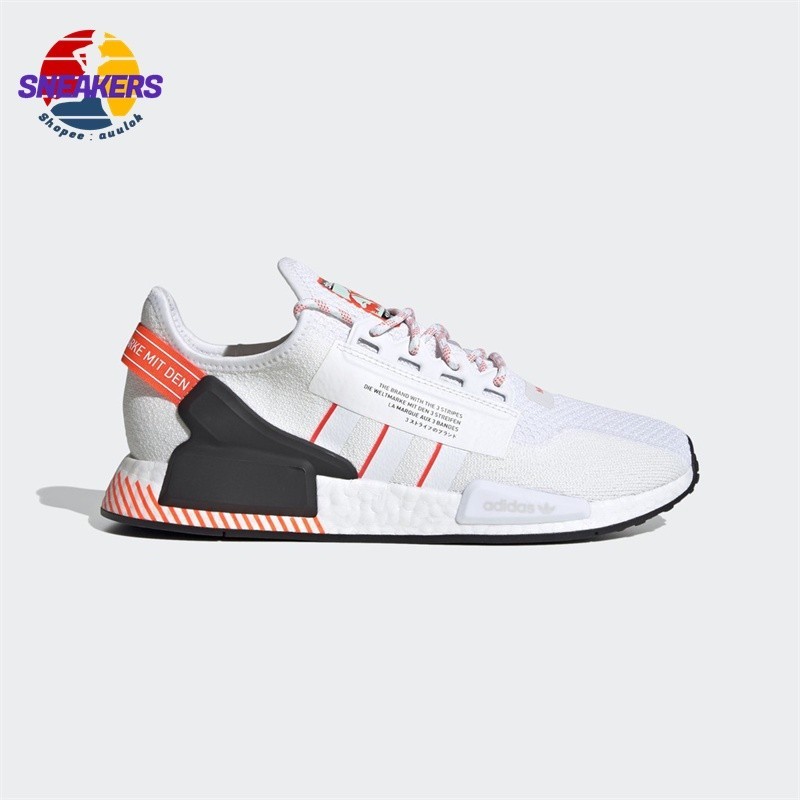 正版 Adidas Nmd R1 V2 White Solar Red 白橘紅 Fw6410 休閒鞋