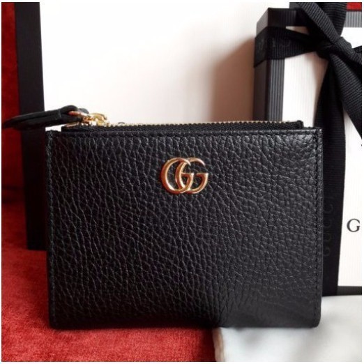 GUCCI GG Marmont in pelle 474747 短夾 黑 現貨