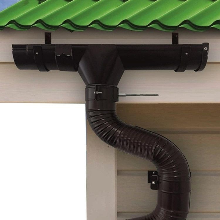 510🎁🎁別墅排水管室外墻塑料HDPE屋檐雨水管圓形伸縮pvc方形排水管延長