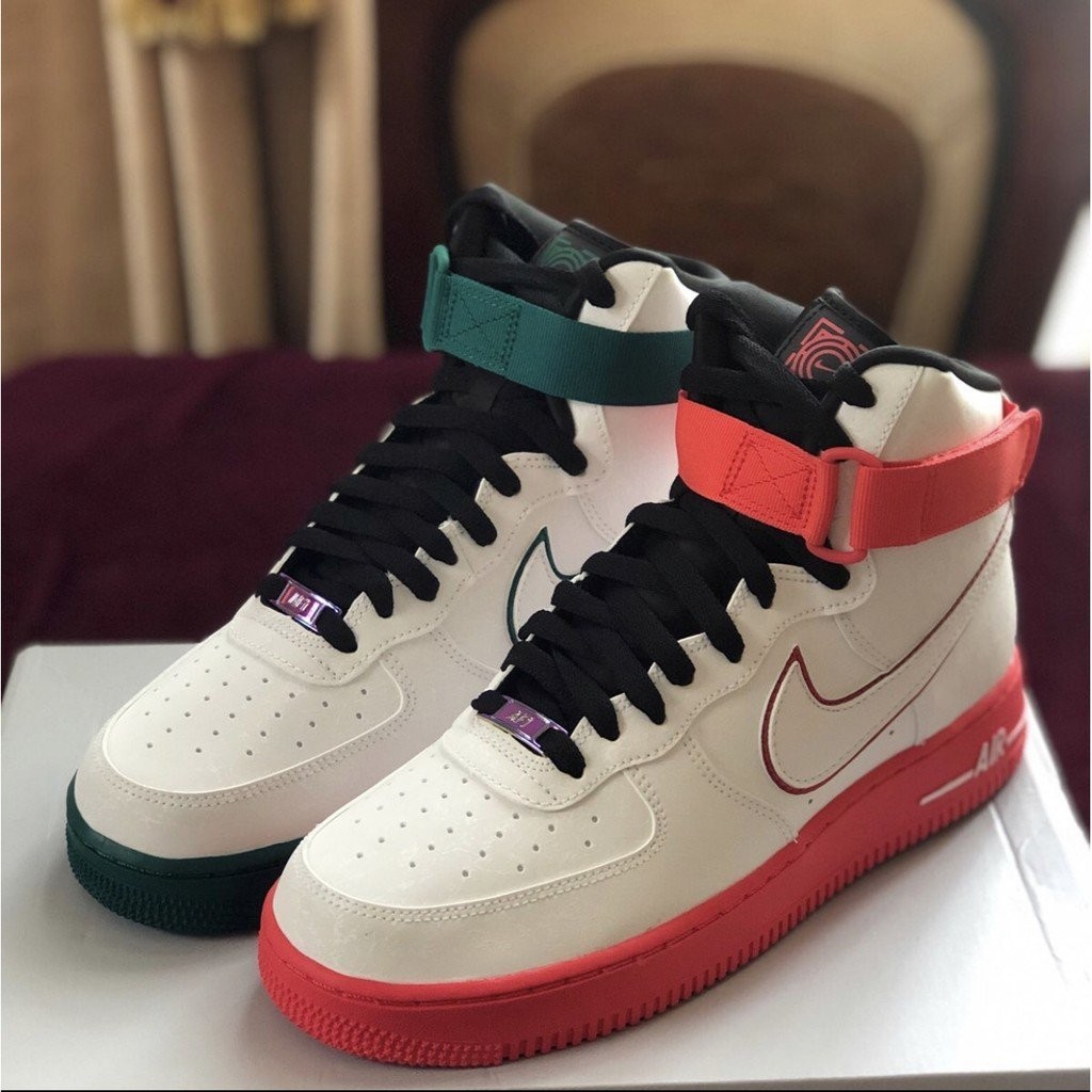 Nike Air Force 1 High 紅綠鴛鴦 男女款 3M反光 休閒鞋 運動鞋 CK4581-110