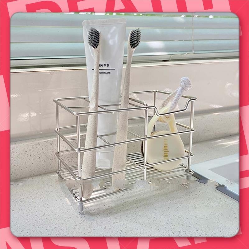 台灣出貨🐾牙刷置物架家用不鏽鋼衛生間刷牙漱口杯架浴室牙膏電動牙刷收納架方形六格