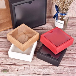 熱賣 空盒 手工皁紙盒 氣墊透明蓋包裝盒 正方形磨砂小盒 盒子定做