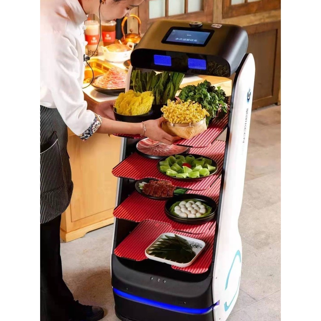 【優品上新】智能送餐機器人飯店送菜傳菜服務員端菜餐廳自動上菜酒樓工廠出口
