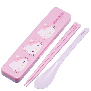 【現貨】小禮堂 SKATER Hello Kitty 盒裝兩件式餐具組 CCS3SAAG (表情 50週年系列)