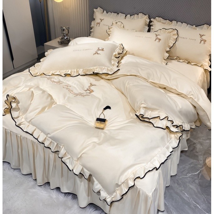 📣台灣發貨🌈時尚素色床裙組 素色床單 床罩組 床包 雙人標準 雙人加大床裙組 特大床裙組 6*7 親膚舒適