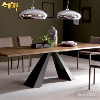 免運【安美居】新品 loft北歐復古造型桌個性創意餐桌鐵藝實木八字腳書桌設計師咖啡桌ZH1C