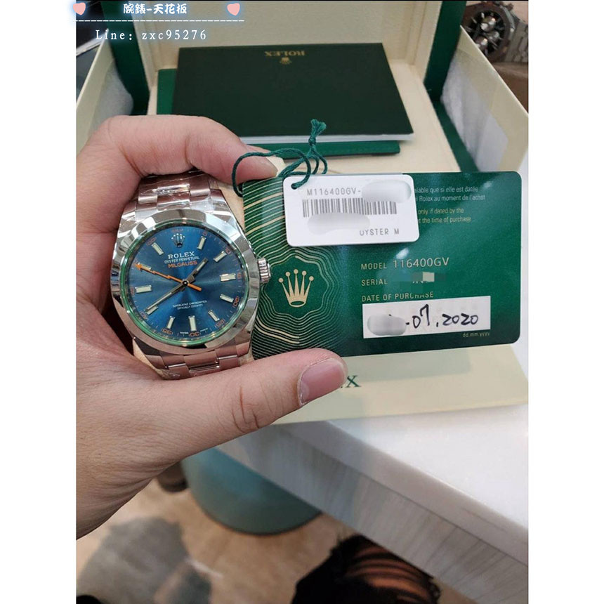 勞力士 116400 新卡 Milgauss 抗磁 Rolex 116400Gv 閃電秒針 電光藍色面盤 綠玻璃錶