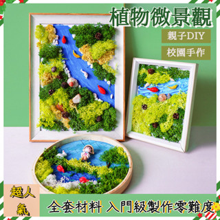 🔥店長推薦🔥DIY植物微景觀裝飾畫 團建手作材料包 圓盤苔蘚畫 創意兒童立體擺件 親子DIY 苔蘚畫 DIY材料包