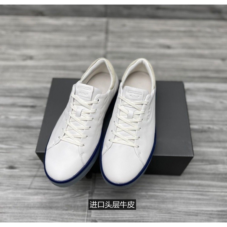 【爆款熱賣】Ecco2022夏季新款男鞋低幫抽繩運動休閒鞋牛皮防水透氣高爾夫鞋 WYN9