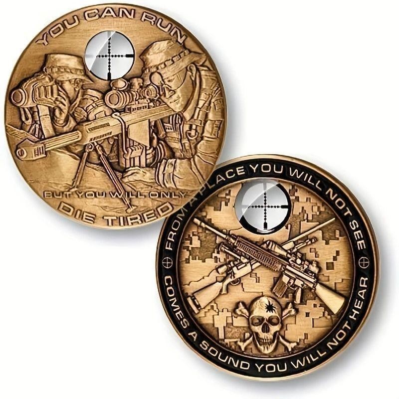 ✨世界各地紀念幣✨古硬幣收藏❤美國狙擊手兵部隊紀念幣鍍金收藏幣金幣 幸運硬幣幸運紀念幣定制