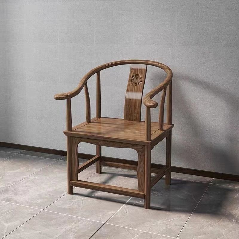 💥爆款💥[台灣熱銷]實木圍椅圈椅餐椅牛角椅月牙椅心中式椅子茶臺椅複古椅子實木椅子