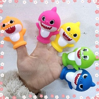 台灣熱銷 鯊魚寶寶手指玩具 益智指套玩偶 鯊魚一家 可愛卡通兒童玩具