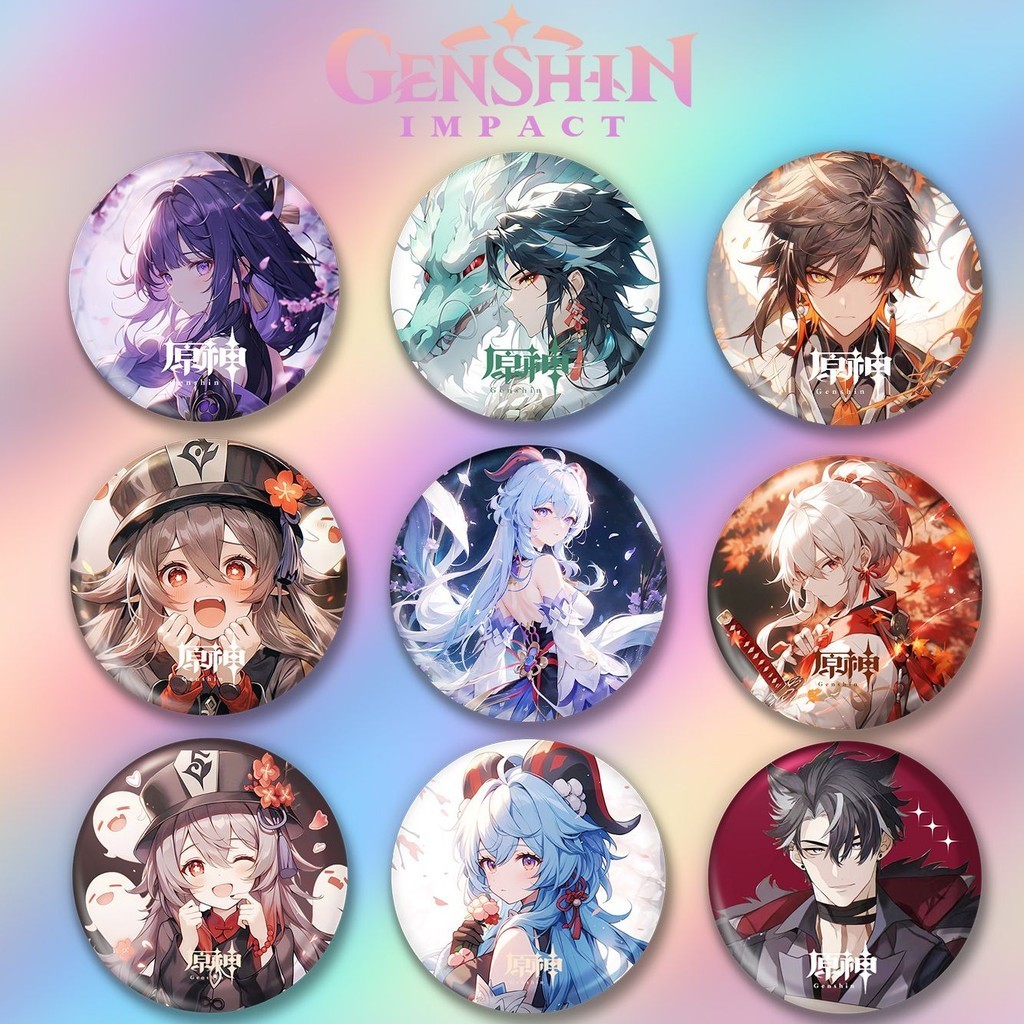 原神 角色遊戲 抽卡特效 亞剋力立牌 動漫週邊 原神單肩帆佈包 原神抱枕 吧唧 原神週邊 原神鐳射票【十件套】高顔值原神