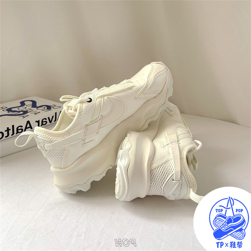 Nike TC7900 米白 小白鞋 女鞋 全白 反光 厚底 增高 DD9682-100