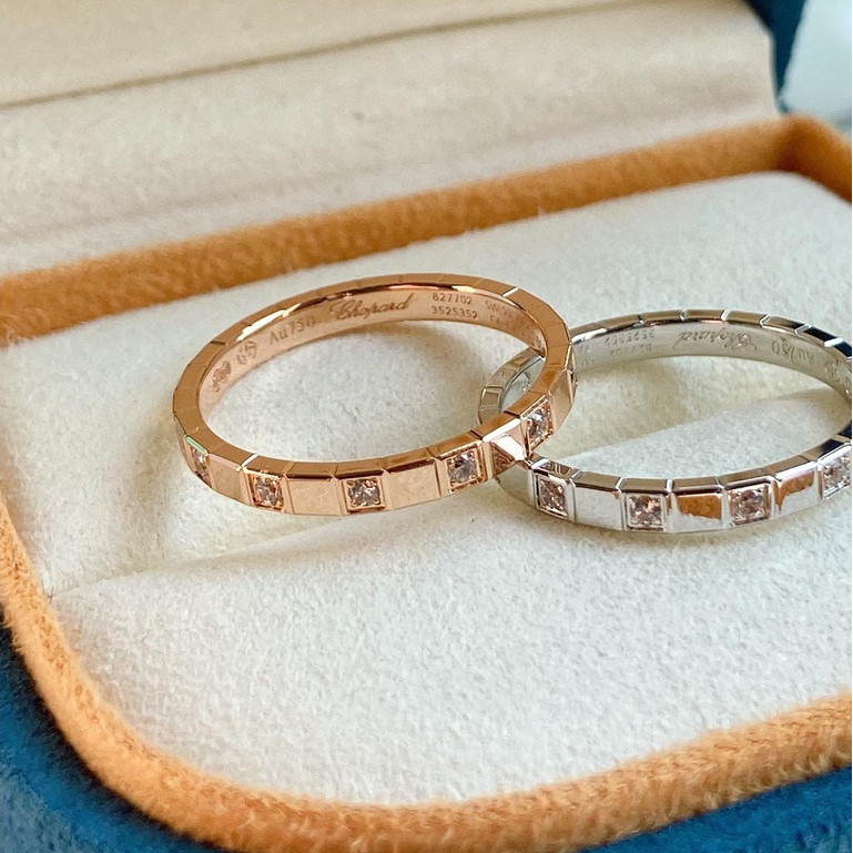 歐美精品 蕭邦 ice cube pure係列 冰塊間鑽 半鑽 戒指 指環 對戒 情侶戒指 手飾 首飾 飾品 時尚款