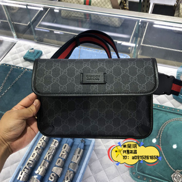 折扣 GUCCI 古馳 Supreme 男生 胸包 斜挎包 單肩包 腰包598113二手