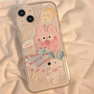 iPhone手機殼 可愛小熊小兔簡約iPhone14pro/13手機殼蘋果7/8plus/卡通XR軟防摔
