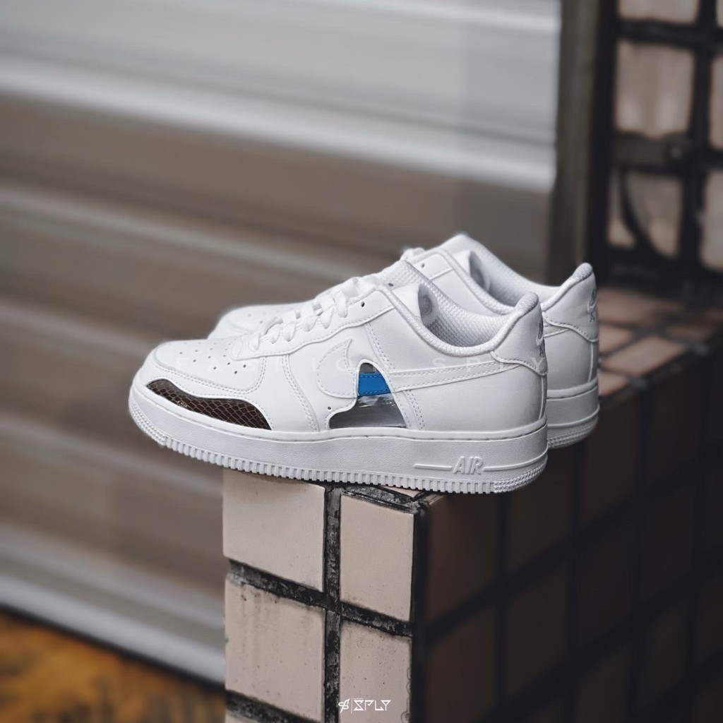 【正品】Nike Air Force 1 Low '07 鏤空 鱷魚紋