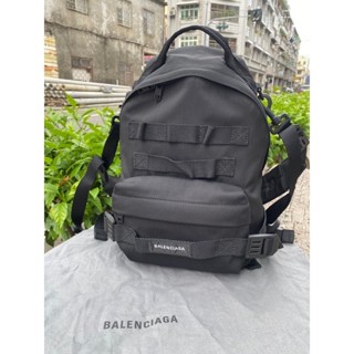 Balenciaga Army 尼龍多功能中型兩用後背包(644033-黑色）