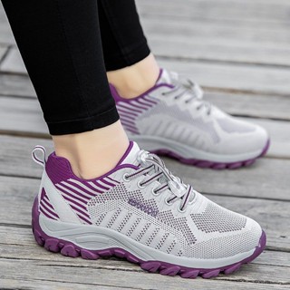 【GL SHOES】健步鞋 媽媽鞋 中老年人透氣運動鞋休閑鞋中年媽媽軟底女平跟平底老人鞋中老年女鞋健步防滑旅遊運動鞋
