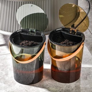 茶渣桶 泡茶垃圾桶 茶水垃圾桶 泡茶排水桶 茶水廢水桶茶渣桶茶水分離透明茶水桶垃圾桶茶盤排水桶高檔茶水桶
