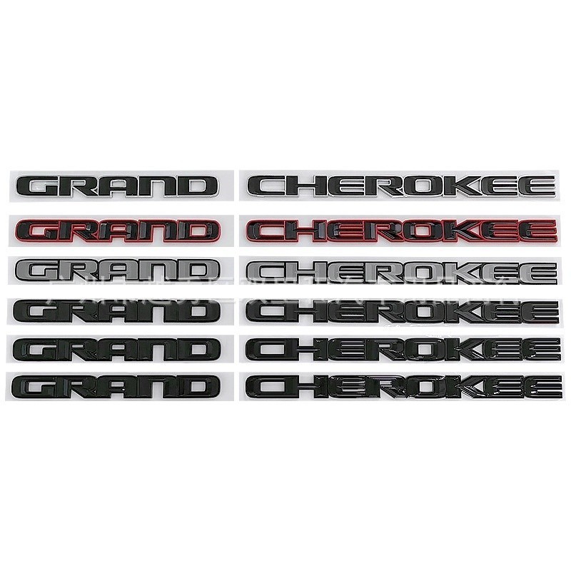 適用於適用JEEP吉普車門標 GRAND CHEROKEE logo車標誌 連體字母裝飾車貼 3D立體葉子板標側標