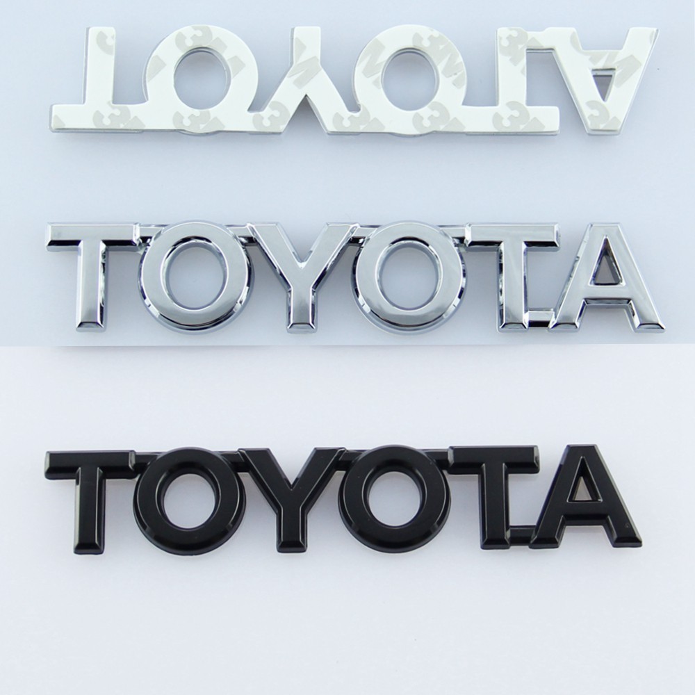 適用於適用TOYOTA英文字母標貼標logo 電鍍標 適用豐田車尾標 改裝車標車尾標 銀色黑色