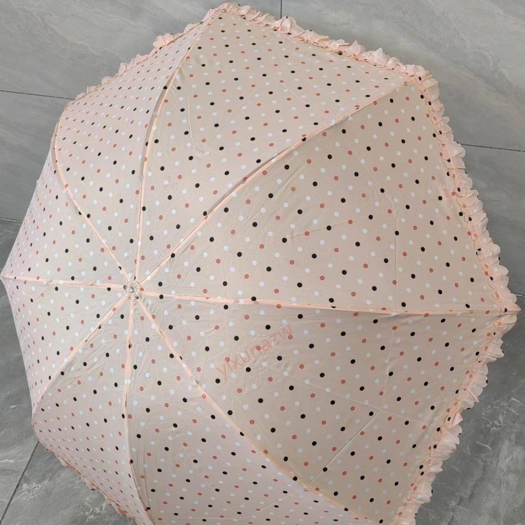 台灣出貨/精選/單人雨傘 碰擊布點子裙邊傘