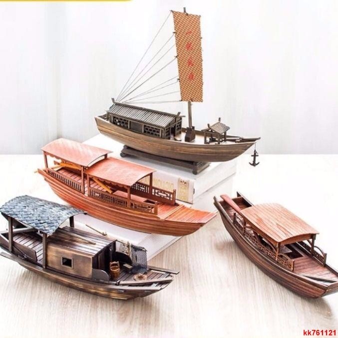 奧雅迪佳帆船小船模型手工木制模型船模漁船紹興烏篷船禮物