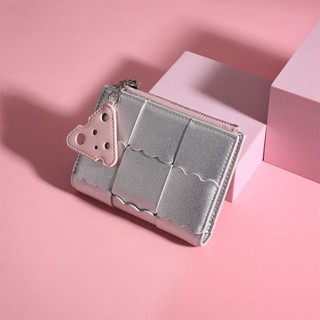 熱銷搶購款🔥輕奢乳酪錢包女款ins可愛時尚折疊錢夾學生小清新迷你小香風錢包