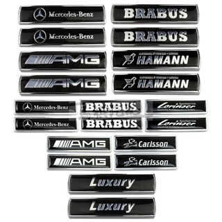 適用於2 件裝 AMG Brabus Carlsson 金屬汽車側車身貼紙汽車後標誌徽章貼花於梅賽德斯賓士 W168 G