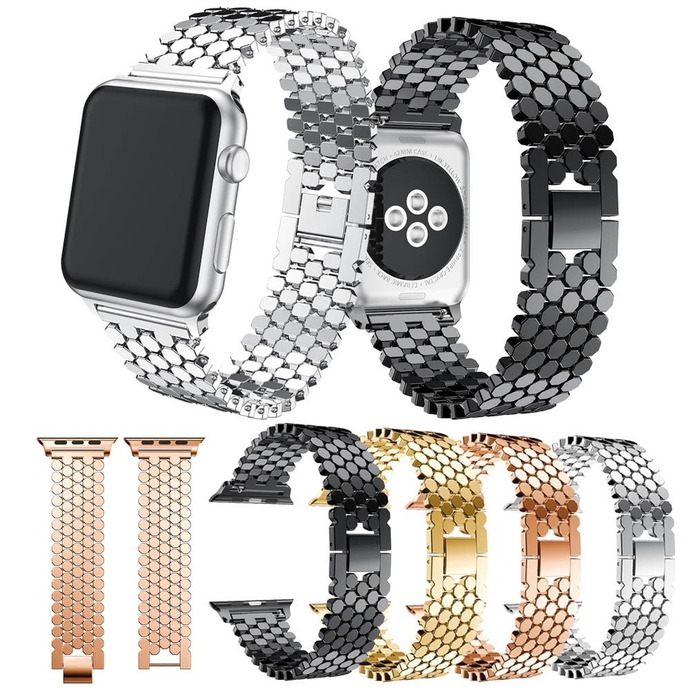 適用 蘋果 智慧手錶 6 5 4 3 2 SE 金屬 錶帶 iWatch 38 40 42 44 mm 不銹鋼 錶鏈