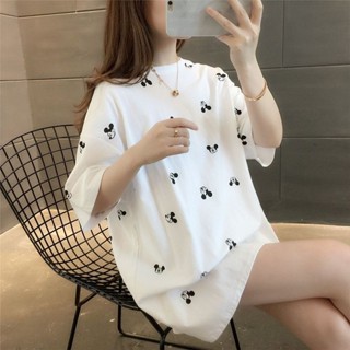 大量貨✧✧胖mm大碼女裝短袖T恤夏季2023新款韓版半袖寬松遮肚200斤米奇上衣